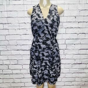 Rebecca Taylor Womens Black Multi Summer Storm Silk Shift Dress Size 2